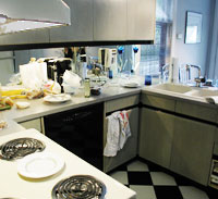 cluttered kitchen before home staging