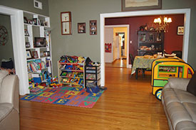 living room staging before