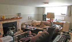 Family room before staging by Six Elements