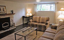 Basement a fabulous family room after staging by Debra Gould