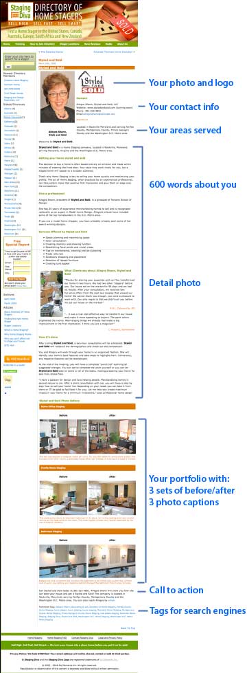 company profile sample. Sample Staging Diva Directory