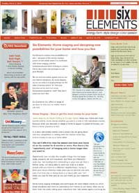 six elements home page after