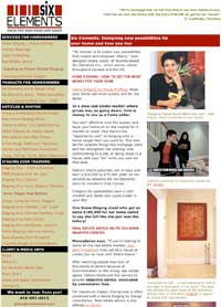 Six Elements home page before